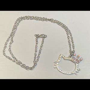 Hello kitty necklace with pink crown